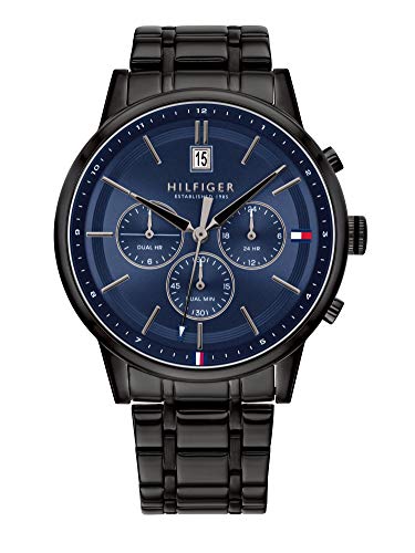 Tommy Hilfiger Multi Zifferblatt Quarz Uhr für Herren mit Schwarzes Edelstahlarmband - 1791633 im Sale